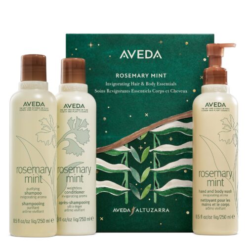 Aveda holiday collection rosemary mint invigorating hair & body essentials